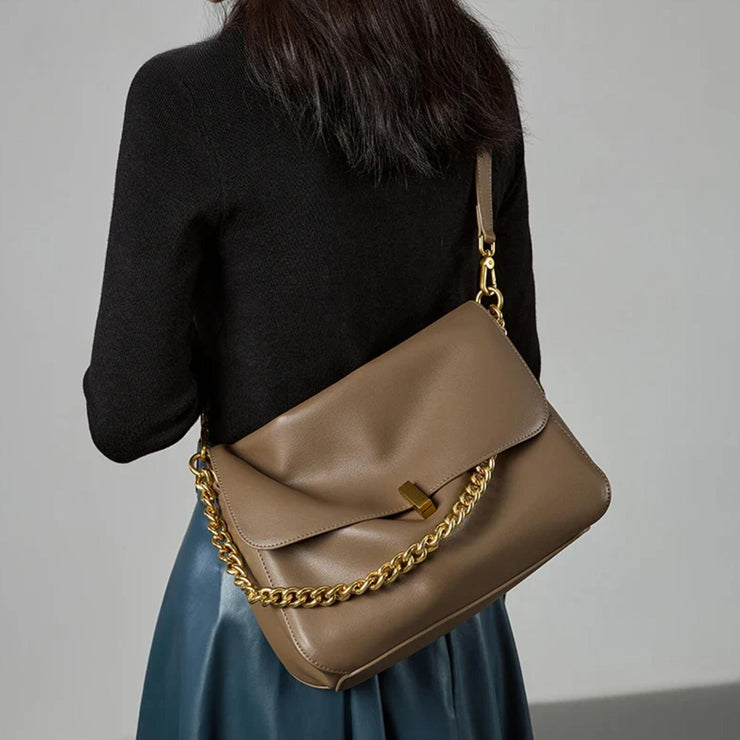 Geneva Luxe Foldover Chain Bag