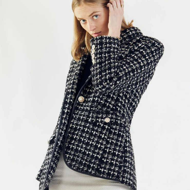 Black & White Tweed Checkers Jacket