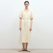 "April Story" 3D U-Neck Split Waist Curved Skirt Knitted Dress for Women