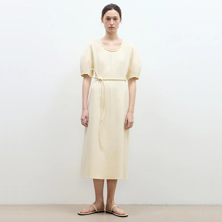 "April Story" 3D U-Neck Split Waist Curved Skirt Knitted Dress for Women