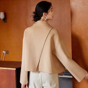 Luxury Old Money Style Short Woolen Overcoat