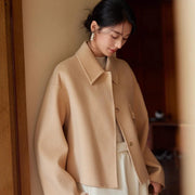 Luxury Old Money Style Short Woolen Overcoat
