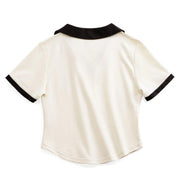 Marden Retro V-Neck Polo Shirt for Women