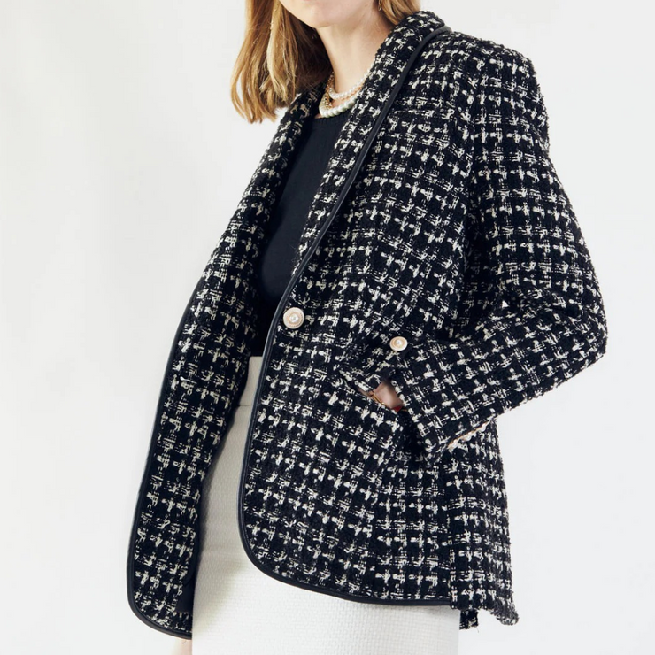 Black & White Tweed Checkers Jacket