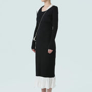 Monochrome Ruffle-Edge Two-Piece Set