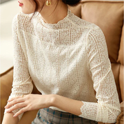 Élise Lace High-Neck Blouse