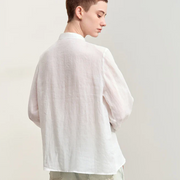 Magnolia Crest Embroidered Ramie Blouse