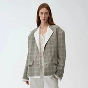 Cambridge Contrast Collar Wool Blazer