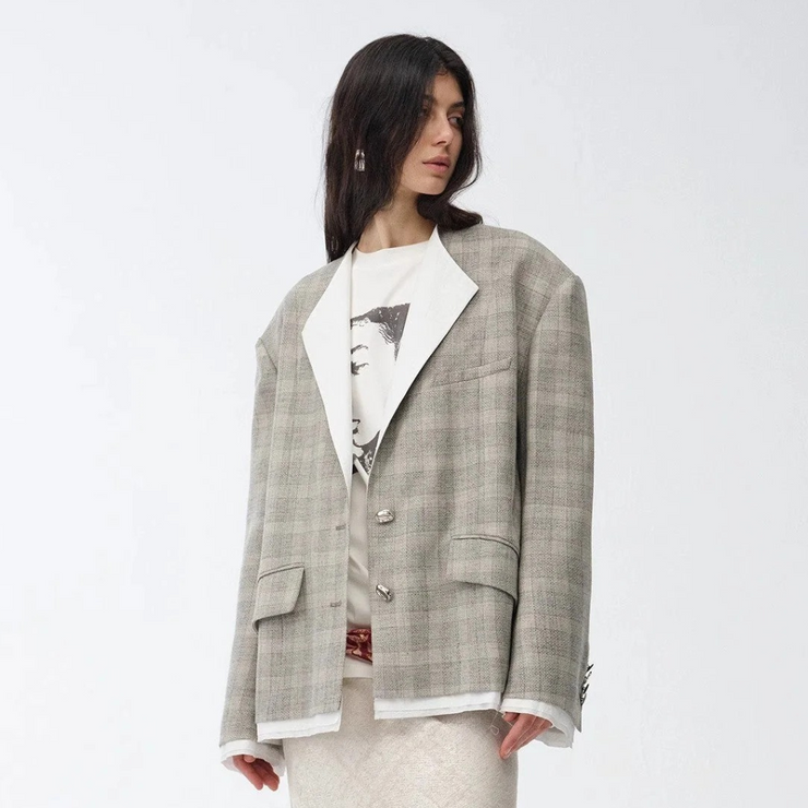 Cambridge Contrast Collar Wool Blazer