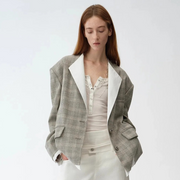 Cambridge Contrast Collar Wool Blazer