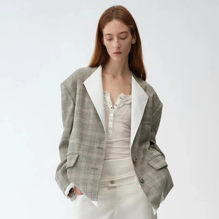 Cambridge Contrast Collar Wool Blazer