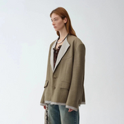 Cambridge Contrast Collar Wool Blazer