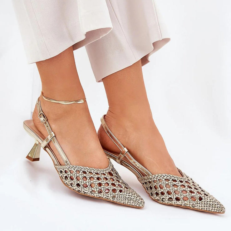 Lumière Woven Slingback Heels