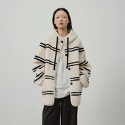 Alpine Stripe Merino Wool Hooded Jacket