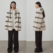 Alpine Stripe Merino Wool Hooded Jacket