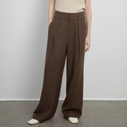 Pleated High Waist Wide Leg Pants – Sculpted Drape Trousers