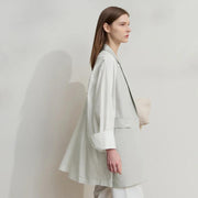Solene Linen-Blend Textured Blazer