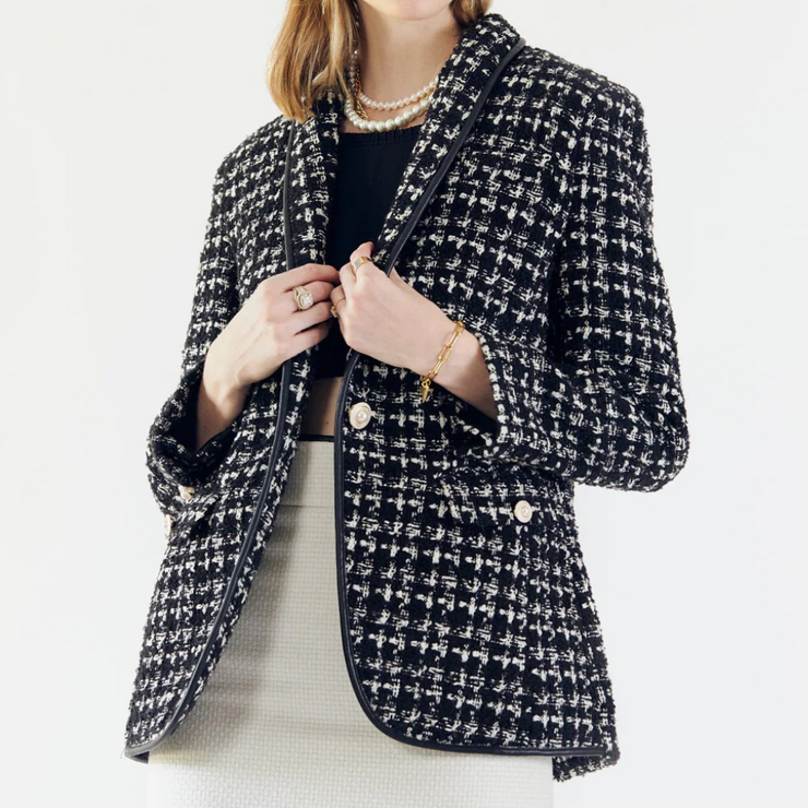 Black & White Tweed Checkers Jacket