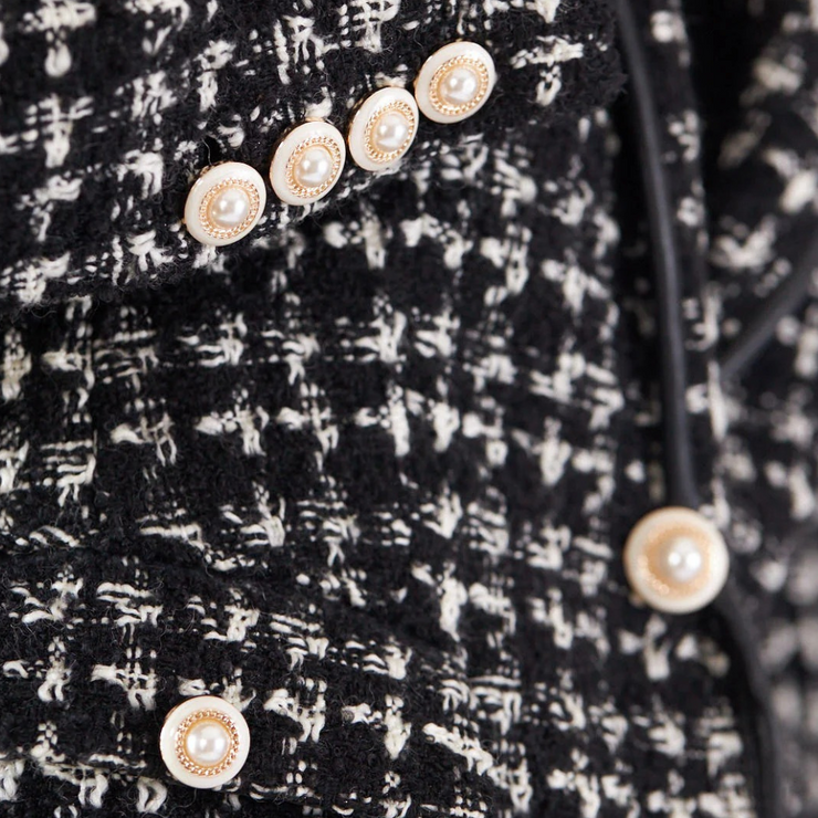 Black & White Tweed Checkers Jacket