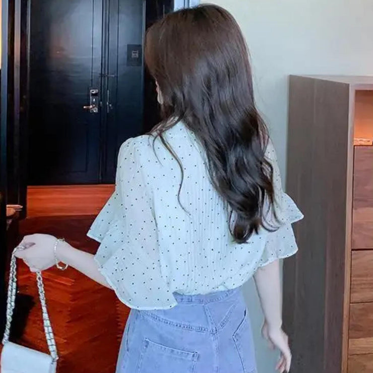 Blush Petal Polka Dot Blouse