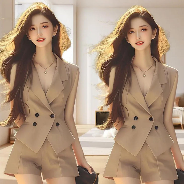 Sunset Muse Sleeveless Blazer & Tailored Shorts Set