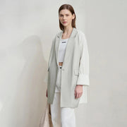 Solene Linen-Blend Textured Blazer