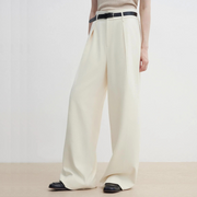 Pleated High Waist Wide Leg Pants – Sculpted Drape Trousers