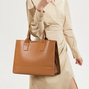 Classic Genuine Leather Structured Tote Bag