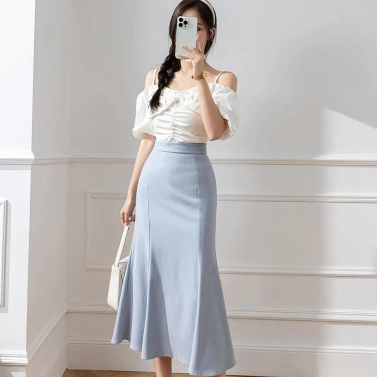 Sophia High-Waist Flare Midi Skirt