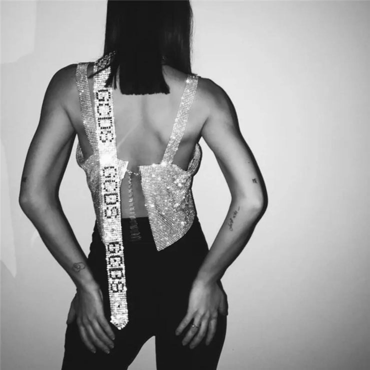 Celestia Crystal Chainmail Crop Top