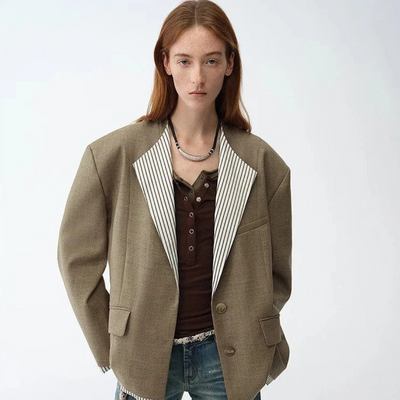 Cambridge Contrast Collar Wool Blazer