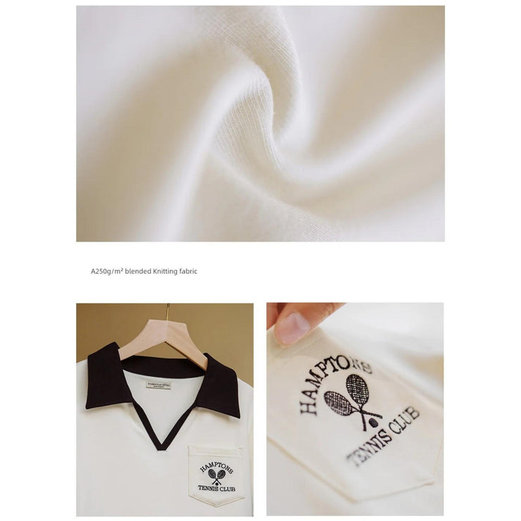 Marden Retro V-Neck Polo Shirt for Women