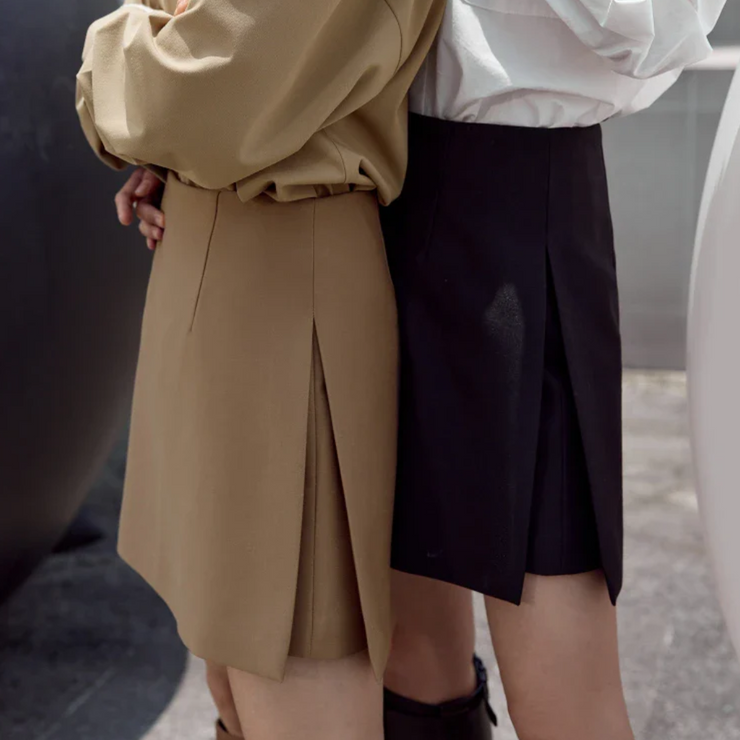 Minimalist Casual Shorts Skirts Women High Waist A-Line Mini Skirt