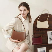 Classic Curve Shoulder Bag – Genuine Leather Elegance