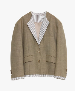 Cambridge Contrast Collar Wool Blazer