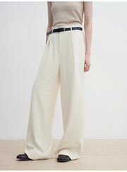 Pleated High Waist Wide Leg Pants – Sculpted Drape Trousers