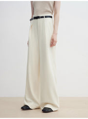 Pleated High Waist Wide Leg Pants – Sculpted Drape Trousers