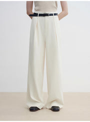 Pleated High Waist Wide Leg Pants – Sculpted Drape Trousers