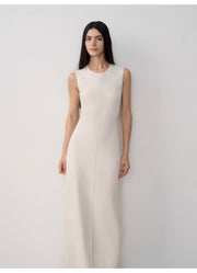 "Island Letters" Baslan Merino Wool Extra Long Sleeveless Knit Dress