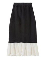 Monochrome Ruffle-Edge Two-Piece Set