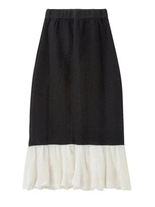 Monochrome Ruffle-Edge Two-Piece Set