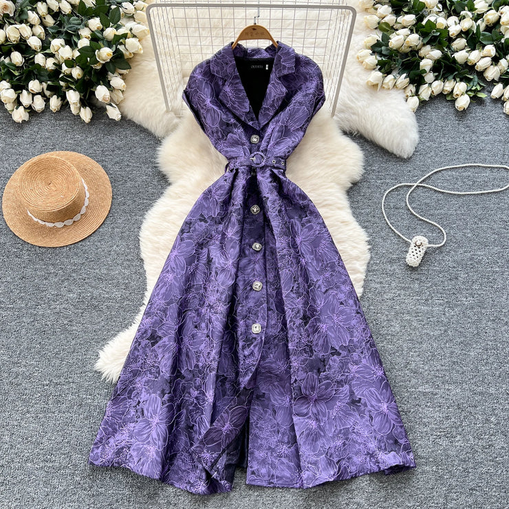 Baroque Bloom Jacquard Midi Dress