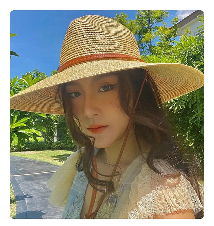 Fashionable Straw Wide Brim Sun Hat for Women