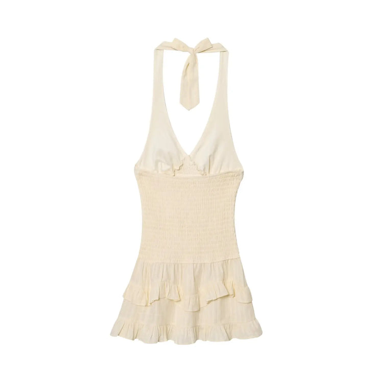 Summer Muse Ruffled Halter Mini Dress