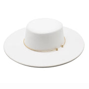 Classic Wide-Brim Fedora with Minimal Gold Accent