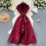 Baroque Bloom Jacquard Midi Dress