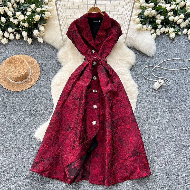 Baroque Bloom Jacquard Midi Dress