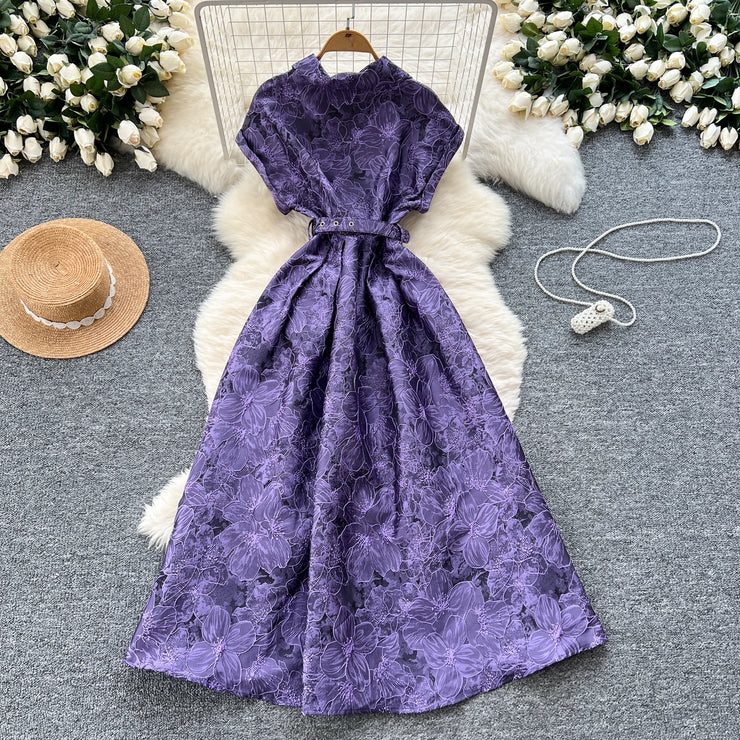 Baroque Bloom Jacquard Midi Dress