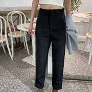 Autumn Trouser Suits High Waisted Office Casual Woman Pants