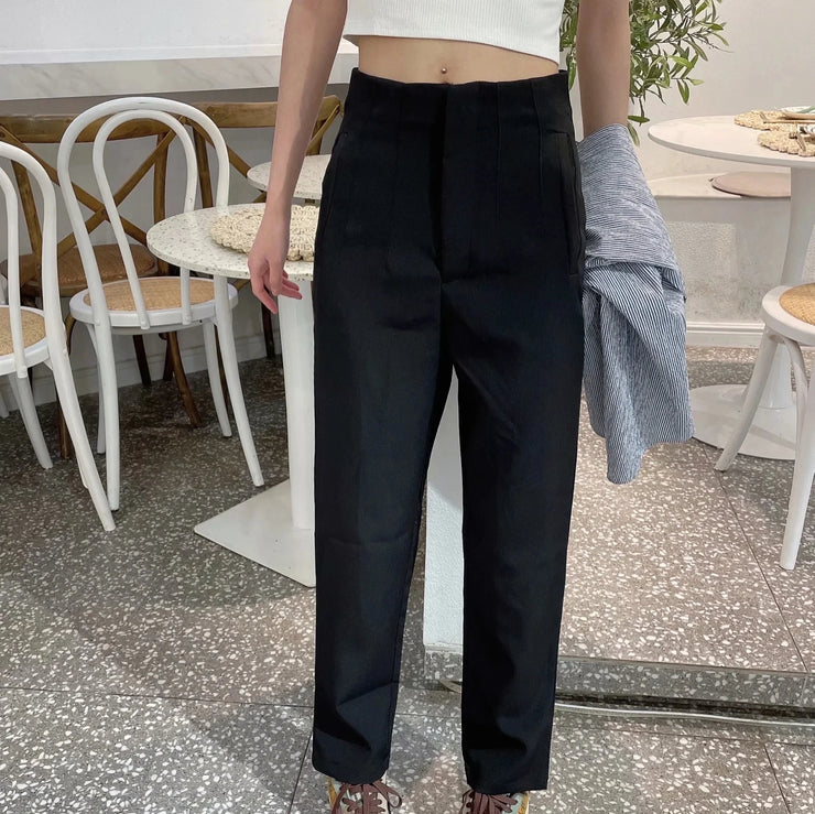 Autumn Trouser Suits High Waisted Office Casual Woman Pants